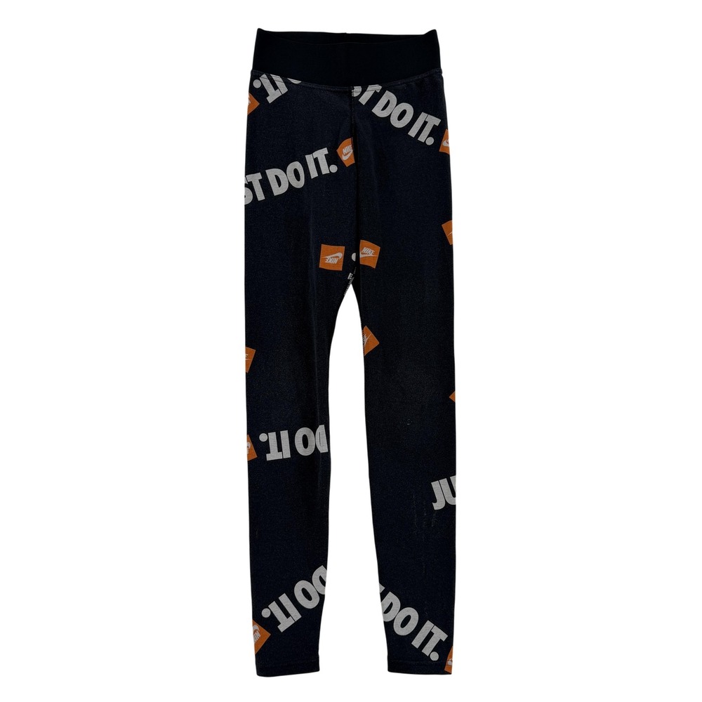 Nike Leggings Womens XS Black Just Do It Print Athletic Pants AQ9643-010